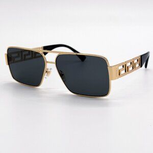 NEW VERSACE VE2290 100287 SUNGLASSES BLACK GOLD WOMEN EYEWEAR VERSACE VE2290 100